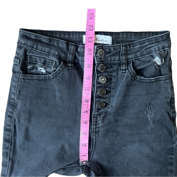KanCan Women’s Washed Black Button Fly High Rise Skinny Freyed Ankle Jeans 5/26 - Picture 9 of 10